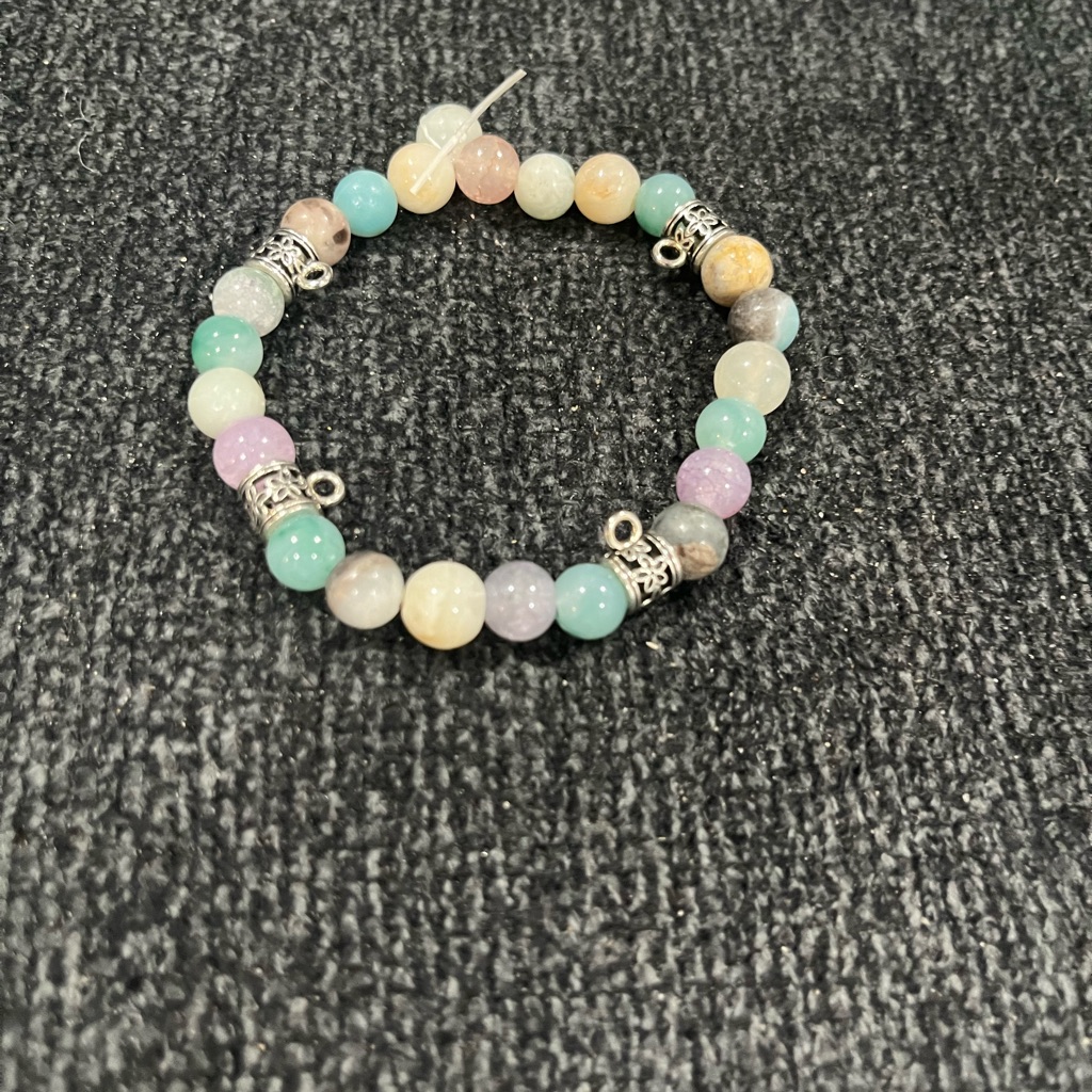 Colorful Beaded Bracelet With Silver Details